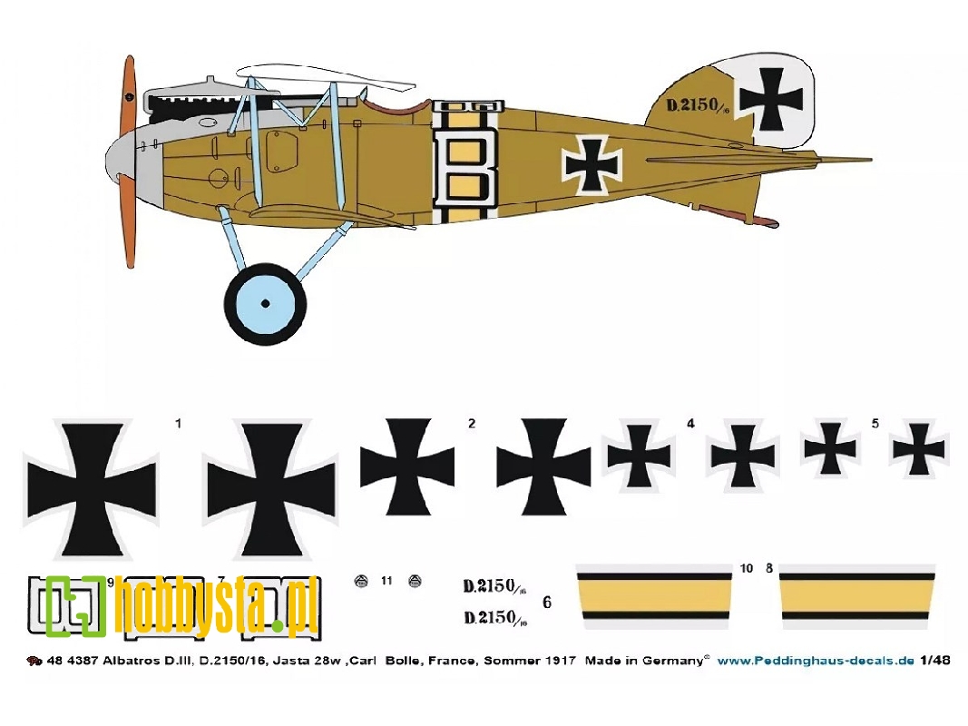Albatros D.Iii, D.2150/16, Jasta 28w, Carl Bolle, France, Summer 1917 - zdjęcie 1