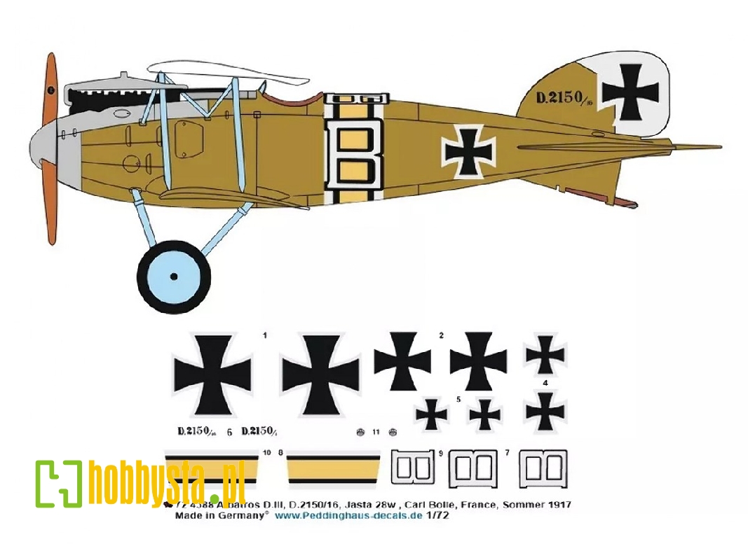 Albatros D.Iii, D.2150/16, Jasta 28w, Carl Bolle, France, Summer 1917 - zdjęcie 1
