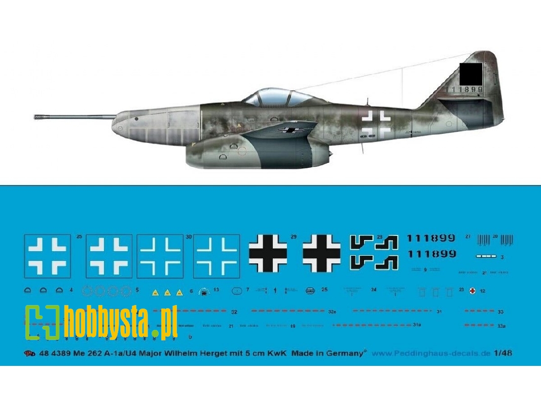 Me 262 A-1a/U4 Major Wilhelm Herget With 5cm Kwk, München-riem, April 1945 - zdjęcie 1