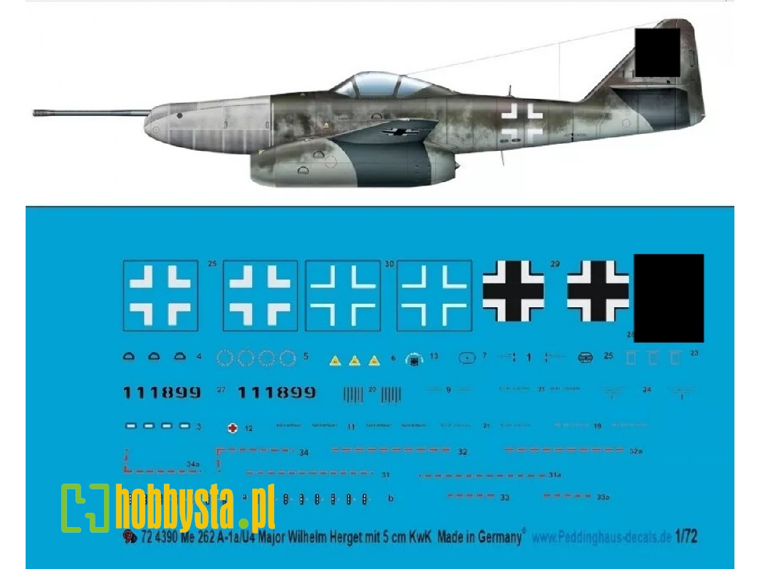 Me 262 A-1a/U4 Major Wilhelm Herget With 5cm Kwk, München-riem, April 1945 - zdjęcie 1