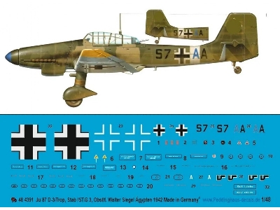 Ju 87 D-3/Trop, Stab/St.G 3, Oberstl. Walter Siegel, Egypt 1942 - zdjęcie 1