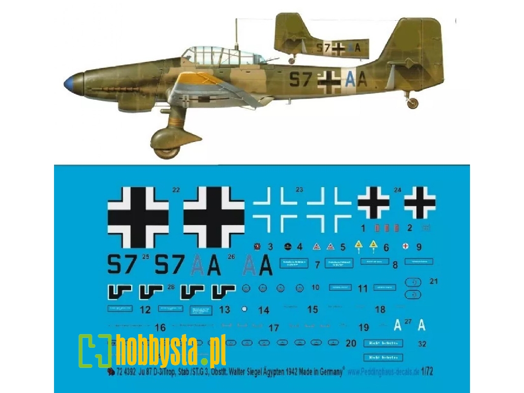 Ju 87 D-3/Trop, Stab/St.G 3, Oberstl. Walter Siegel, Egypt 1942 - zdjęcie 1