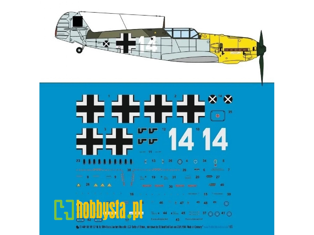 Me 109 E-7 W. Nr 5094 Hans Joachim Marseile Lg 2 23.09.1940 Shot Down By R. S. Tuckl - zdjęcie 1