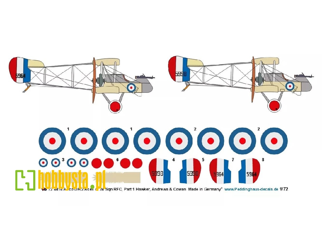 Airco Dh.2 Aces Of 24 Sqn Rfc, Part 1 Hawker, Andrews And Cowan - zdjęcie 1