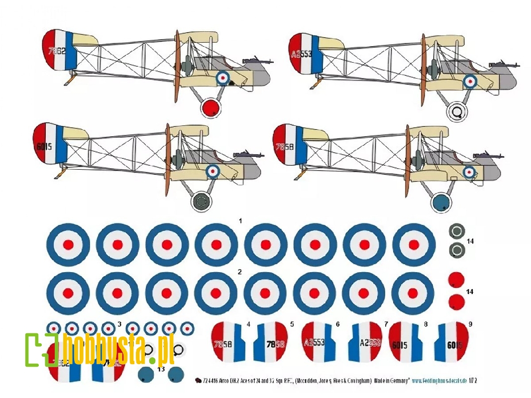 Airco Dh.2 Aces Of 29 And 32 Sqn Rfc, (Mccudden, Jones, Rees And Coningham) - zdjęcie 1