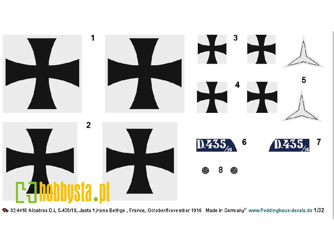 Albatros D.I, S.435/16, Jasta 1, Hans Bethge, France, October/November 1916 - zdjęcie 1