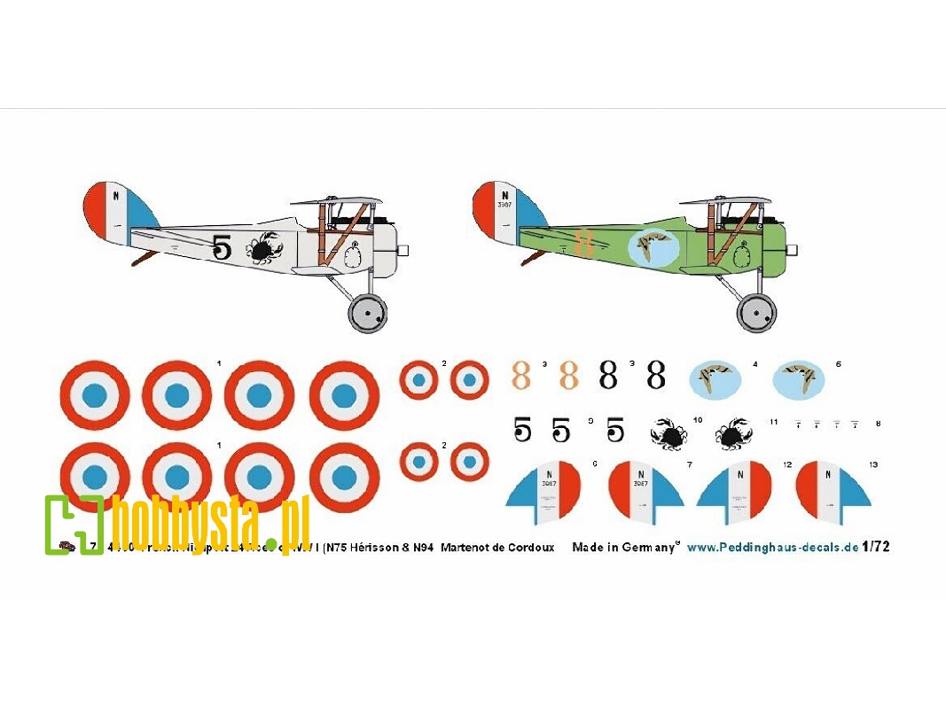 French Nieuport 24 Aces Of Wwi (N75 Hérisson & N94  Martenot De Cordoux) - zdjęcie 1