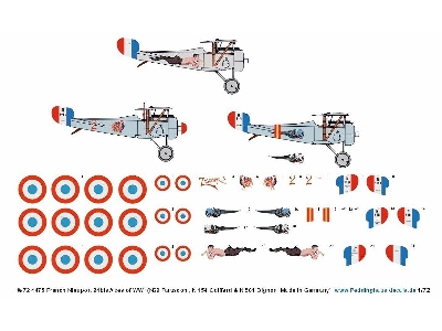 French Nieuport 24bis Aces Of Wwi (N62 Tarson, N 154 Coiffard & N 561 Bignon) - zdjęcie 1