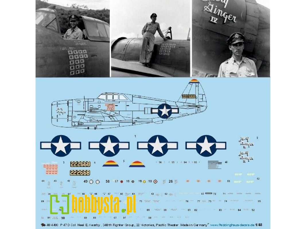 47 D Col. Neel E. Kearby, 348th Fighter Group, 22 Victories, Pacific Theater - zdjęcie 1
