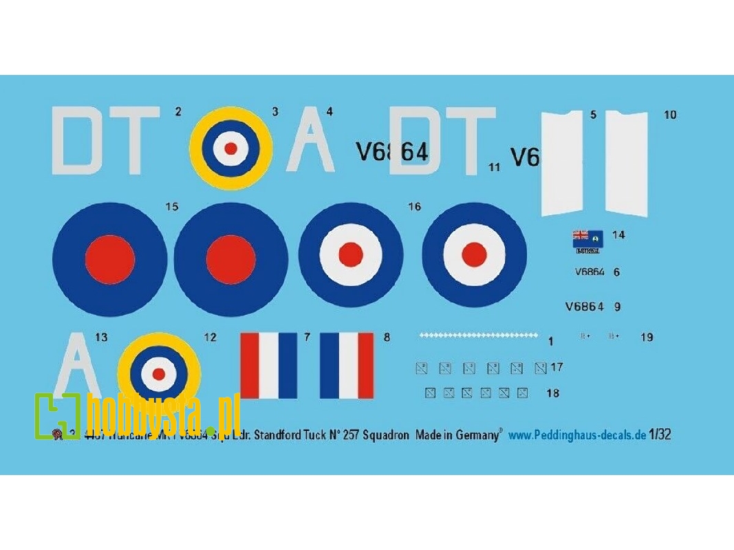 Huricane Mk I V6864 Sqd Ldr. Standford Tuck N° 257 Squadron - zdjęcie 1