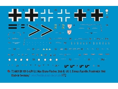 Bf 109 G-6/R1 Lt. Max Bruno Fischer, Stab Ii. /Jg 3, Evreux-fauville, France 1944 - zdjęcie 1