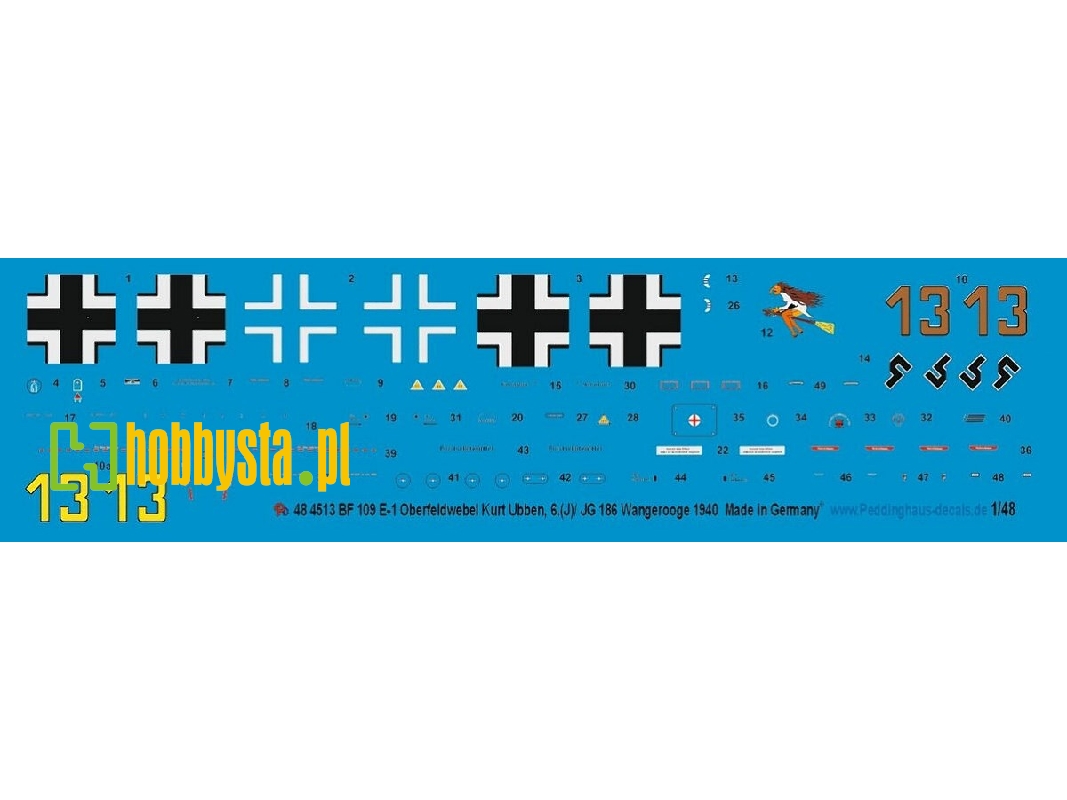 Bf 109 E-1 Oberfeldwebel Kurt Ubben, 6.(J)/ Jg 186 Wangerooge 1940 - zdjęcie 1