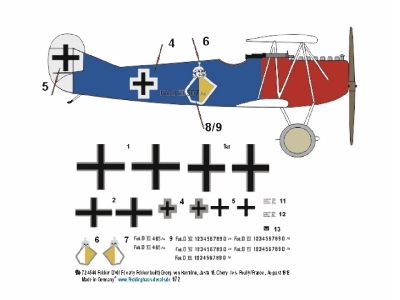 Fokker D.Vii F (Early Fokker Built) - Georg Von Hantelmann, Jasta 15, Chery - Les- Poully/France (August 1918) - zdjęcie 1