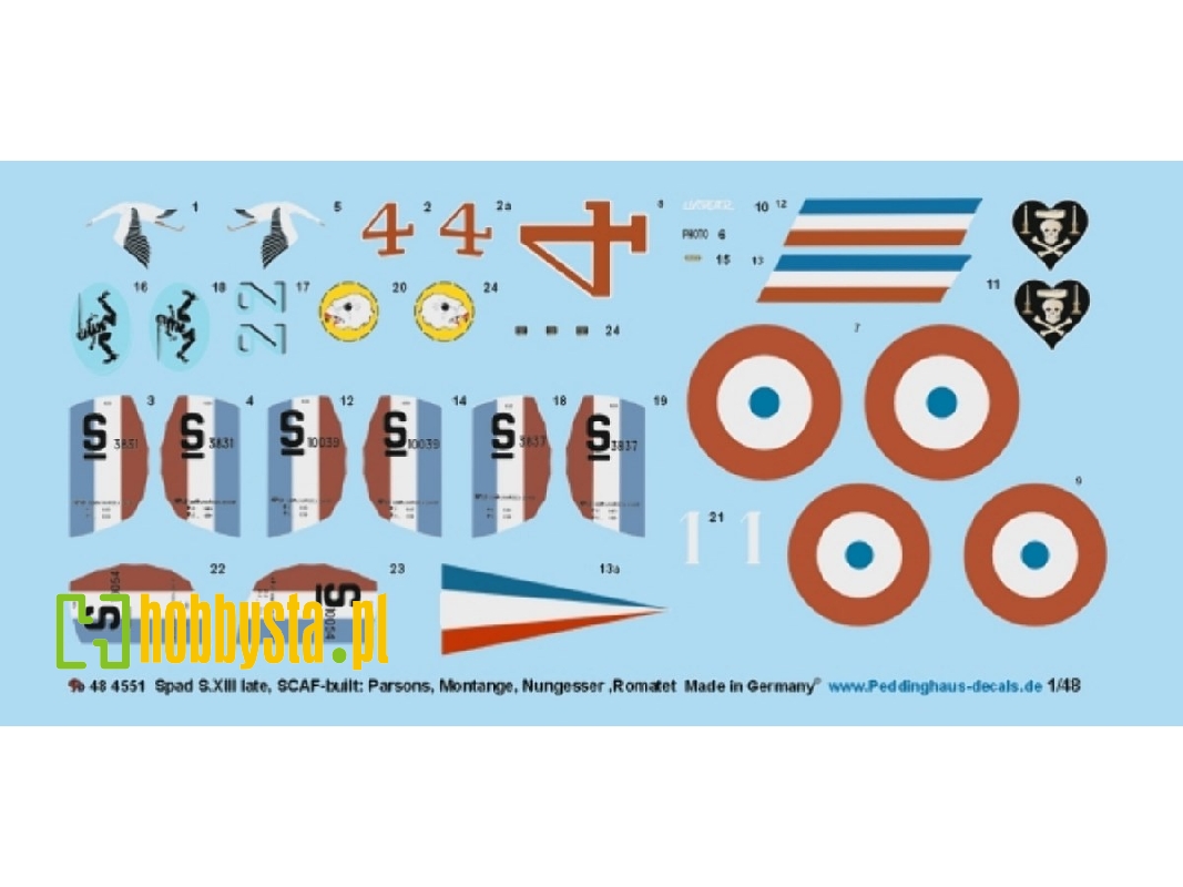 Spad S.Xiii Late, Scaf-built: Parsons, Montange, Nungesser And Romatet - zdjęcie 1
