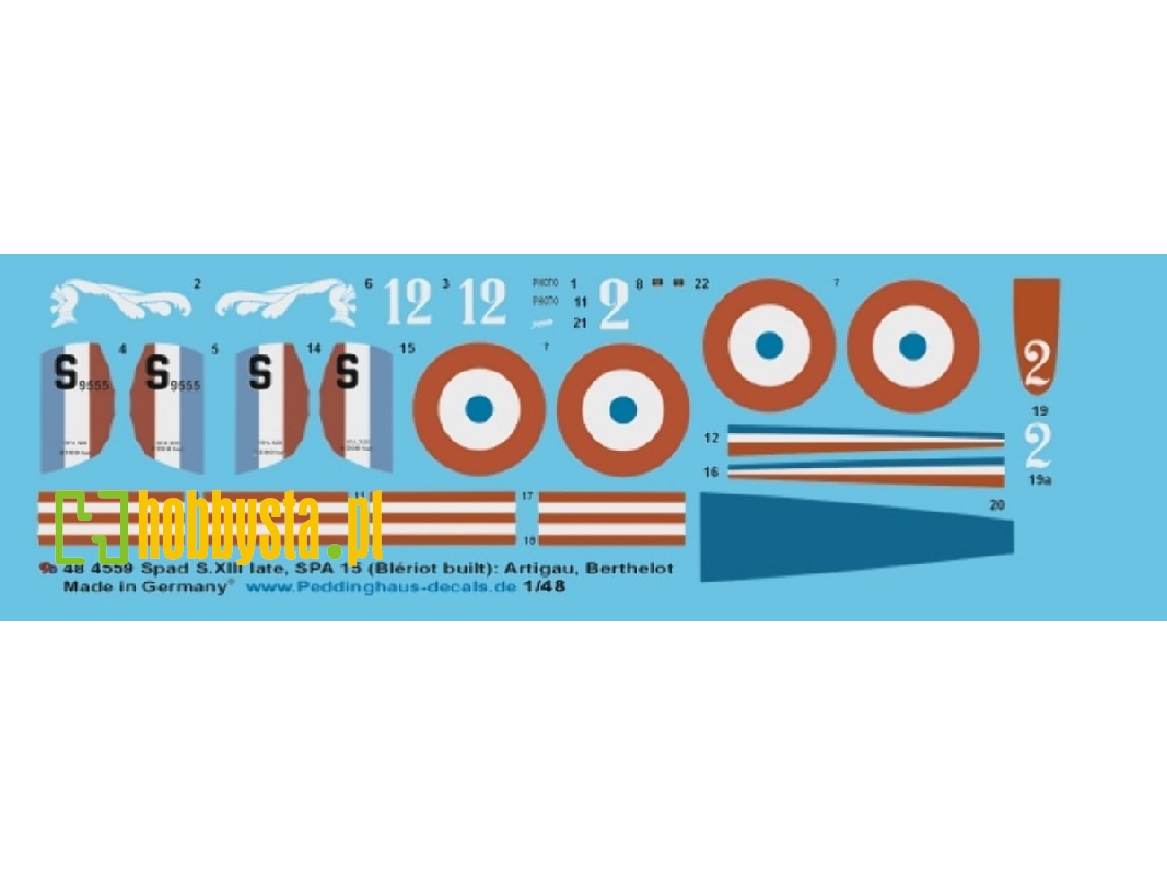 Spad S.Xiii Late, Spa 15 (Blériot Built): Artigau And Berthelot - zdjęcie 1