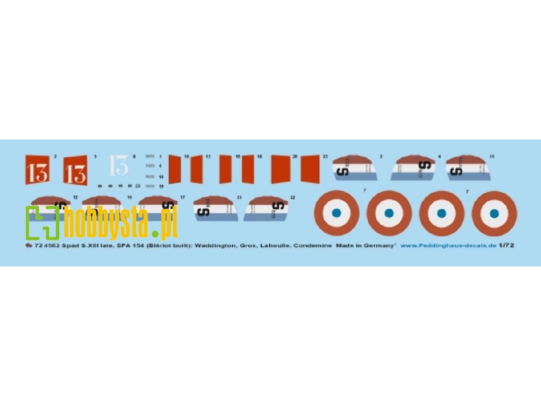 Spad S.Xiii Late, Spa 154 (Blériot Built): Waddington, Gros, Lahoulle And Condemine - zdjęcie 1