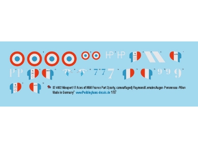French Nieuport 17 Aces Of Wwi - Part 3 (Early, Camouflaged) Raymond / Lemaire / Auger- Peronneau And Pillon - zdjęcie 1