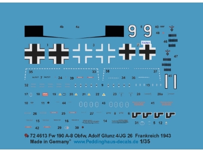 Focke Wulf Fw-190 A-8 - Ofwb- Adolf Glanz (France 1943) - zdjęcie 1