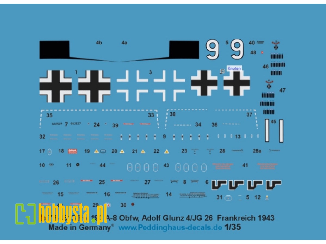 Focke Wulf Fw-190 A-8 - Ofwb- Adolf Glanz (France 1943) - zdjęcie 1