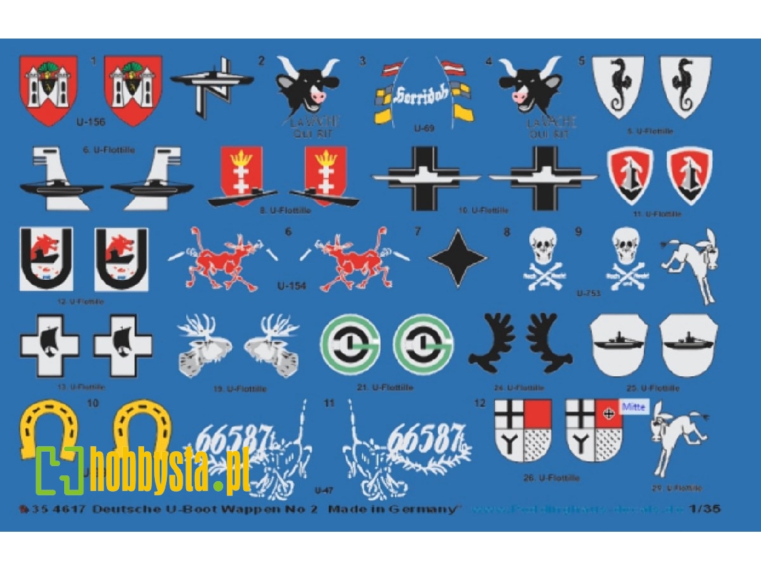 German Wwii U-boot Flotilla Coat Of Arms And Flags No.2 - zdjęcie 1