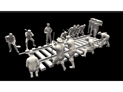 Workers Work With Railway Tracks (15 Figures) - zdjęcie 1
