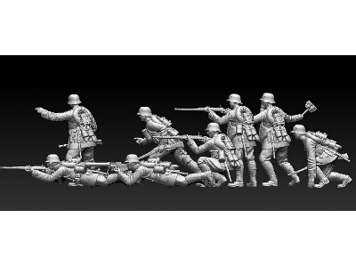 8 German Soldiers Stormtroopers Attacking Ww I - zdjęcie 1