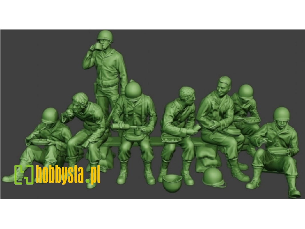 Us Wwii Infantry Soldiers - Lounch Break (7 Figures) - zdjęcie 1