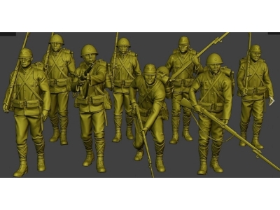 Japanese Wwii Infantry Soldiers Standing (8 Figures) - zdjęcie 1