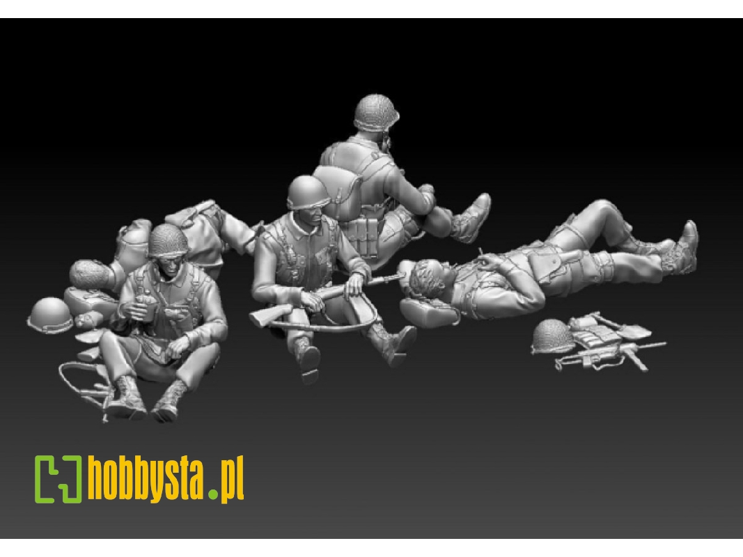 Us Wwii Soldiers Resting (5 Figures) - zdjęcie 1 Us Wwii Soldiers Resting (5 Figures) - zdjęcie 1