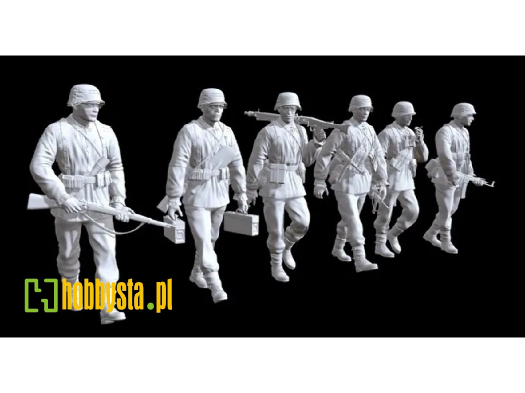6 Waffen Ss Soldiers Marching - zdjęcie 1