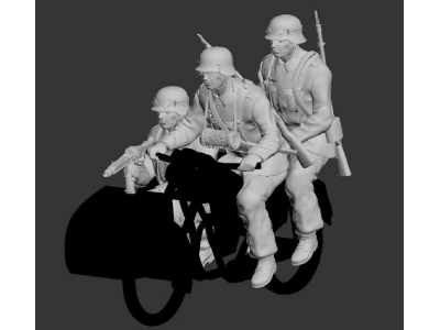 German Motorbike Crew 3 Soldiers - zdjęcie 1