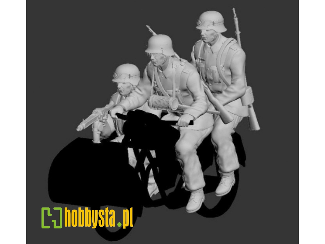 German Motorbike Crew 3 Soldiers - zdjęcie 1
