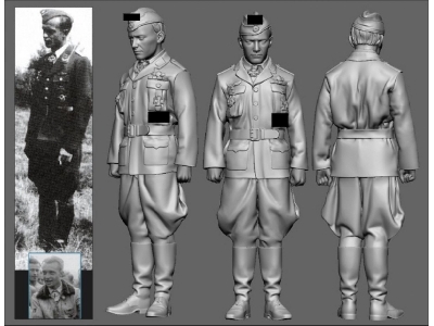 Battle Of Britain German Wwii Ace Erich Schmidt (3d-printed) - zdjęcie 1