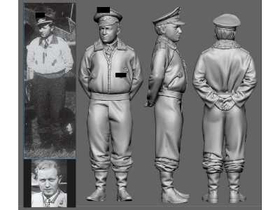 Battle Of Britain German Wwii Ace Walter Oesau (3d-printed) - zdjęcie 1