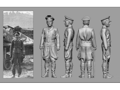 German Wwii Ace In Africa Jürgen Harder (3d-printed) - zdjęcie 1