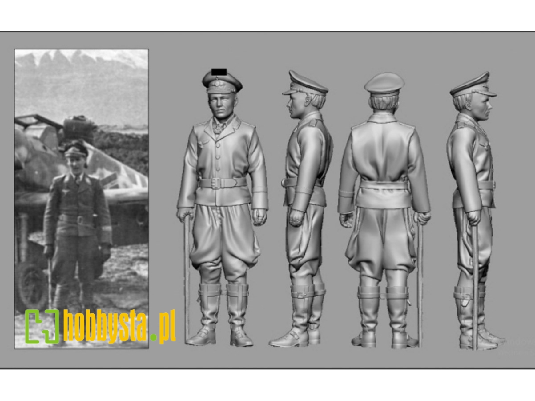 German Wwii Ace In Africa Jürgen Harder (3d-printed) - zdjęcie 1