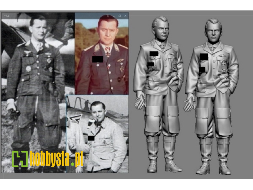 German Luftwaffe Wwii Ace In France Josef "ips" Priller (3d-printed) - zdjęcie 1