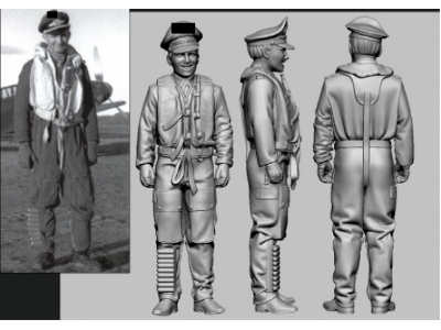 German Luftwaffe Wwii Ace Jg 5 (Eismeer) - Rudi Linz (3d-printed) - zdjęcie 1