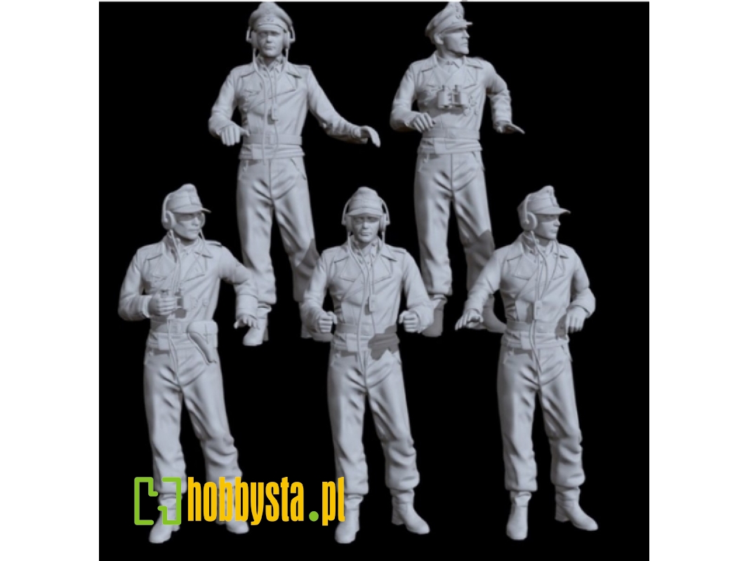 German Wwii Tankers In Summer Uniforms (5 Figures) - zdjęcie 1