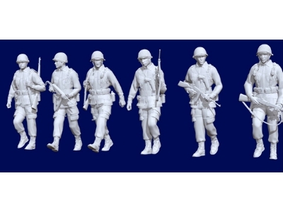 Us Wwii Infantry Soldiers Marching (6 Figures) - zdjęcie 1