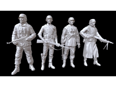 German Wwii Infantry Soldiers (4 Figures) - zdjęcie 1