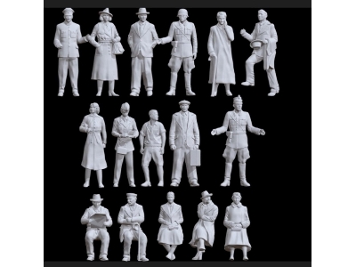 German Wwii Civils (16 Figures) - zdjęcie 1