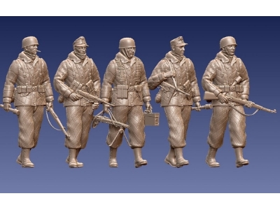 German Wwii Fallschirmjager In Winter Uniforms (5 Figures) - zdjęcie 1