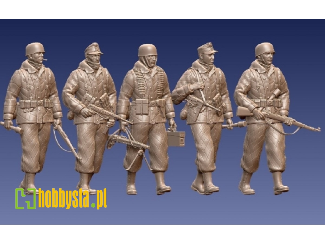 German Wwii Fallschirmjager In Winter Uniforms (5 Figures) - zdjęcie 1