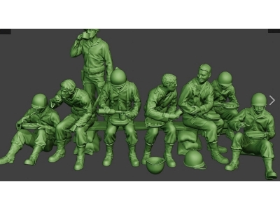 Us Wwii Soldiers Resting (8 Figures) - zdjęcie 1