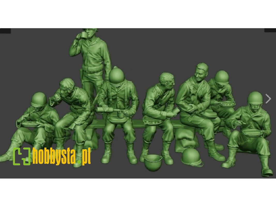 Us Wwii Soldiers Resting (8 Figures) - zdjęcie 1