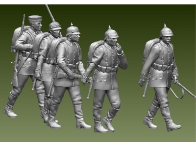 German Wwi Soldiers Marching (5 Figures) - zdjęcie 1