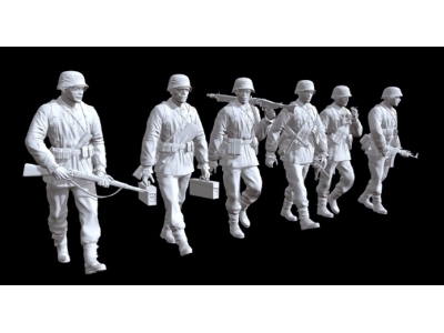 German Soldiers Of The Waffen Ss Walking (6 Figures) - zdjęcie 1