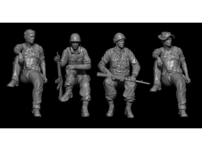 Us Soldiers Sitting In Vietnam (4 Figures) - zdjęcie 1
