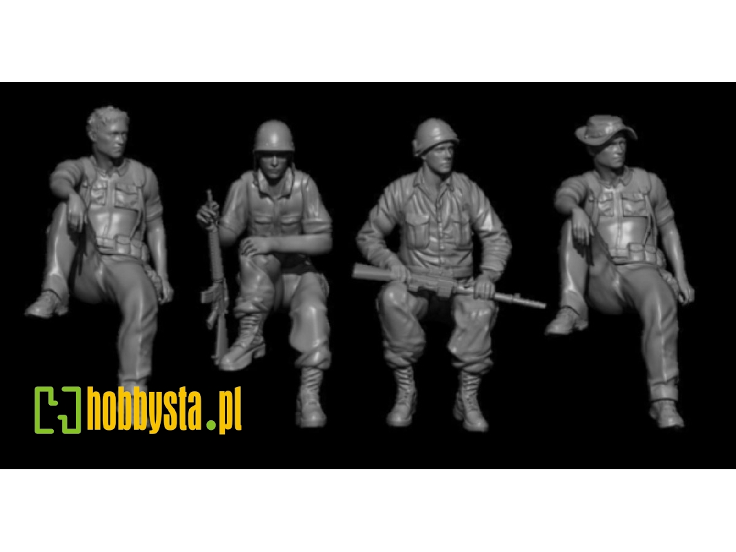 Us Soldiers Sitting In Vietnam (4 Figures) - zdjęcie 1